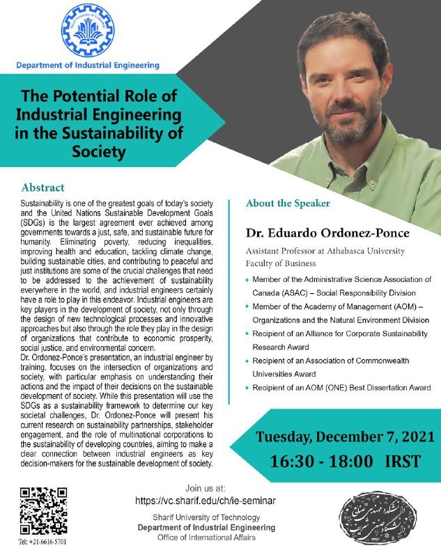 The Potential Role of Industrial Engineering in the Sustainability of Society